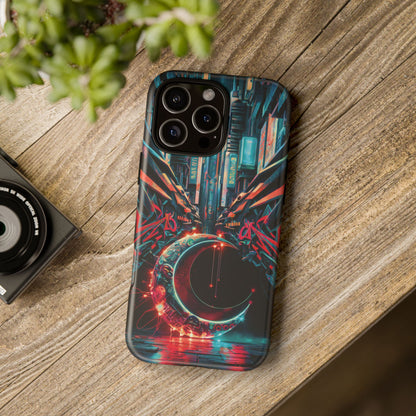 iPhone 16 Graffiti Cybercity Moon Phone Case