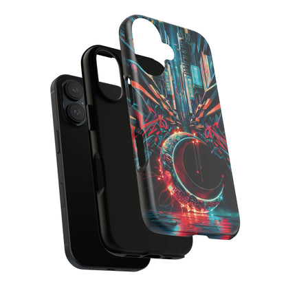 iPhone 16 Graffiti Cybercity Moon Phone Case