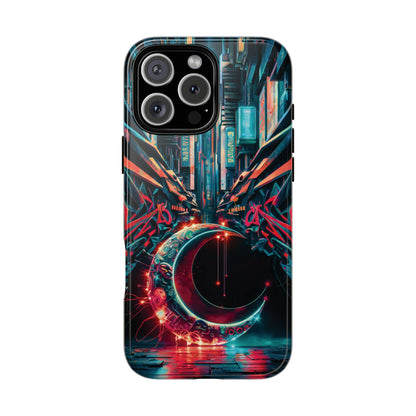 iPhone 16 Graffiti Cybercity Moon Phone Case