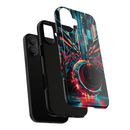 iPhone 16 Graffiti Cybercity Moon Phone Case