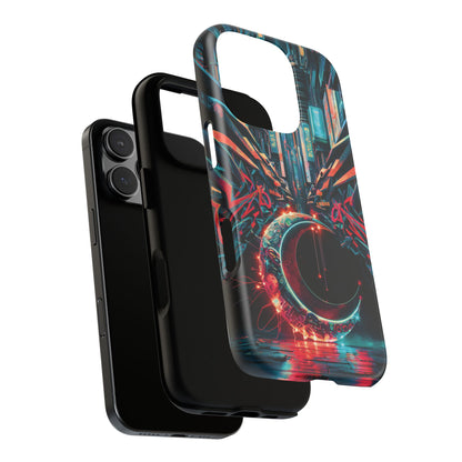 iPhone 16 Graffiti Cybercity Moon Phone Case